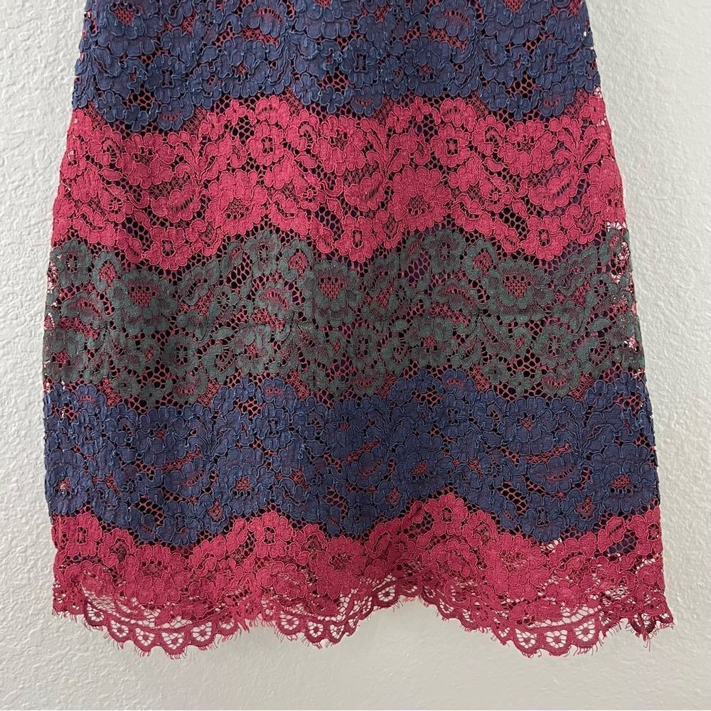 Sandro Rodney Lace Pattern Multi Color Mini Dress - Picture 4 of 5